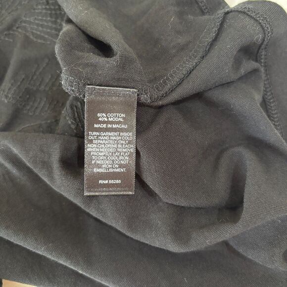 Express NWT Sequined Floral V-neck T-shirt Women S Rockability Y2K Fairy Goth - Picture 7 of 7